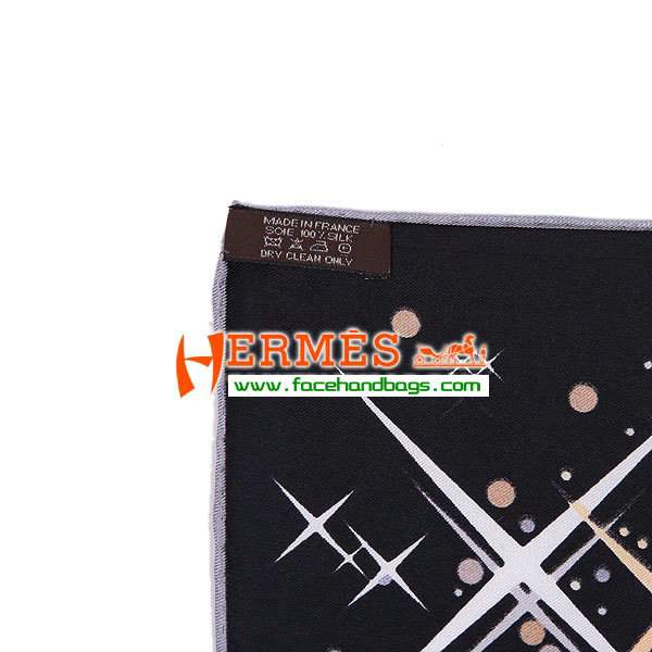 Hermes 100% Silk Square Scarf Black HESISS 87 x 87